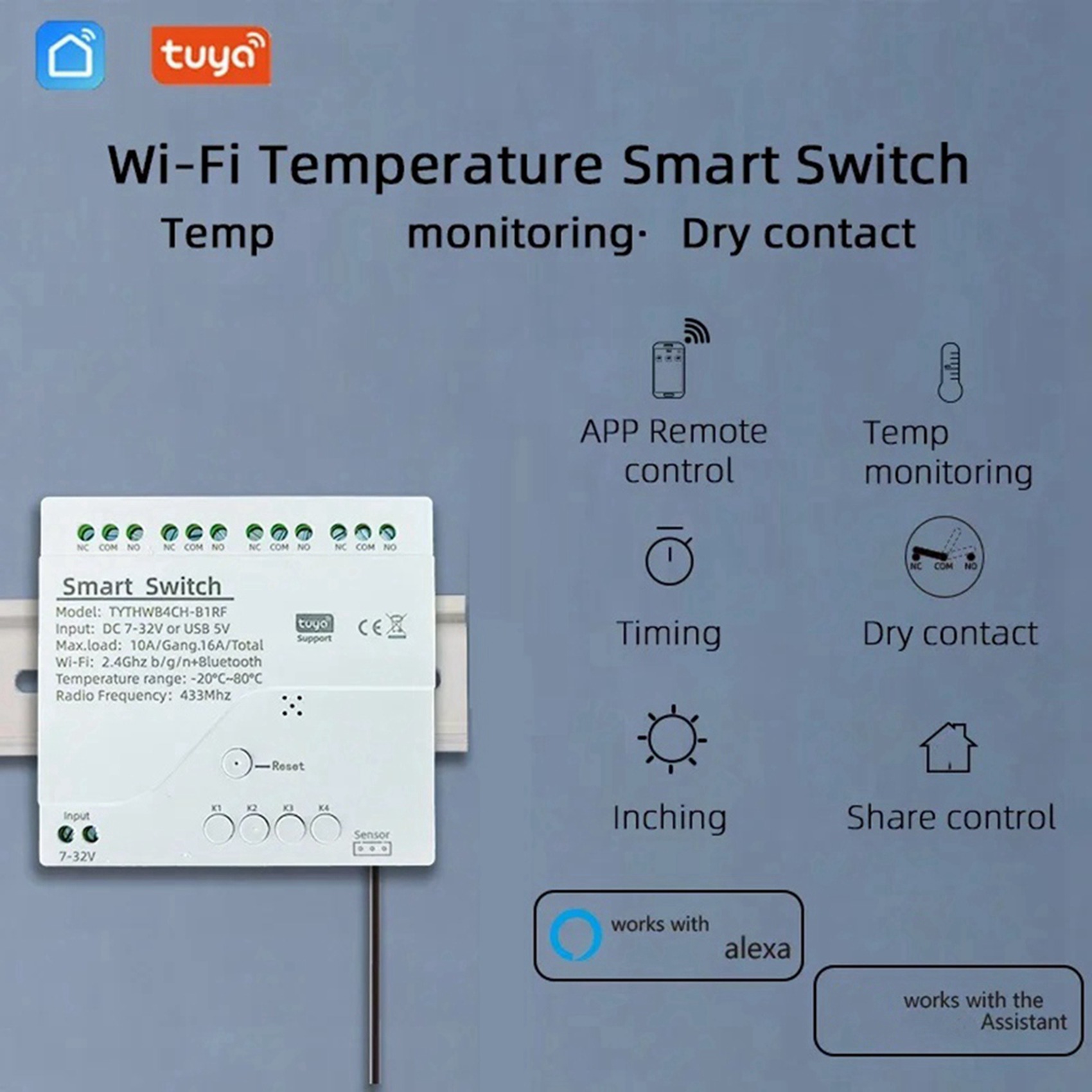 B44C 2X Tuya Wifi DC 7-32V 4-k – Tuya 4 Channel recenzja i cena